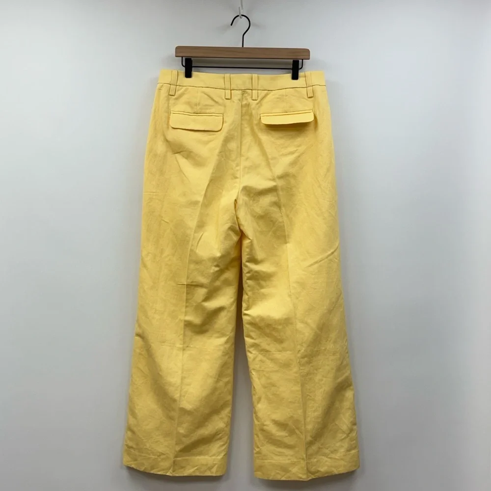 Banana Republic Islet High Rise Wide Leg Twill Trouser Pant Yellow 12S